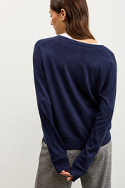 קרדיגן סריג דק כחול