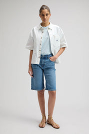 ג'ינס LEE JORT RELAXED TINTED BLUE