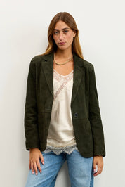 מעיל עור ירוק NOIAN SUEDE BLAZER
