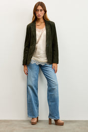 מעיל עור ירוק NOIAN SUEDE BLAZER