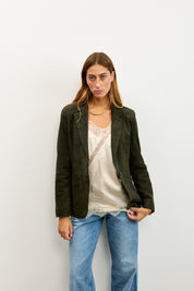 מעיל עור ירוק NOIAN SUEDE BLAZER