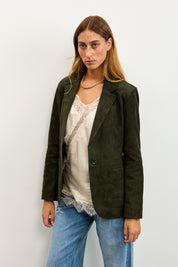 מעיל עור ירוק NOIAN SUEDE BLAZER