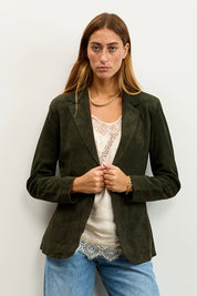 מעיל עור ירוק NOIAN SUEDE BLAZER