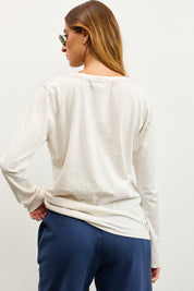 חולצת אלכס V שרוול ארוך בז