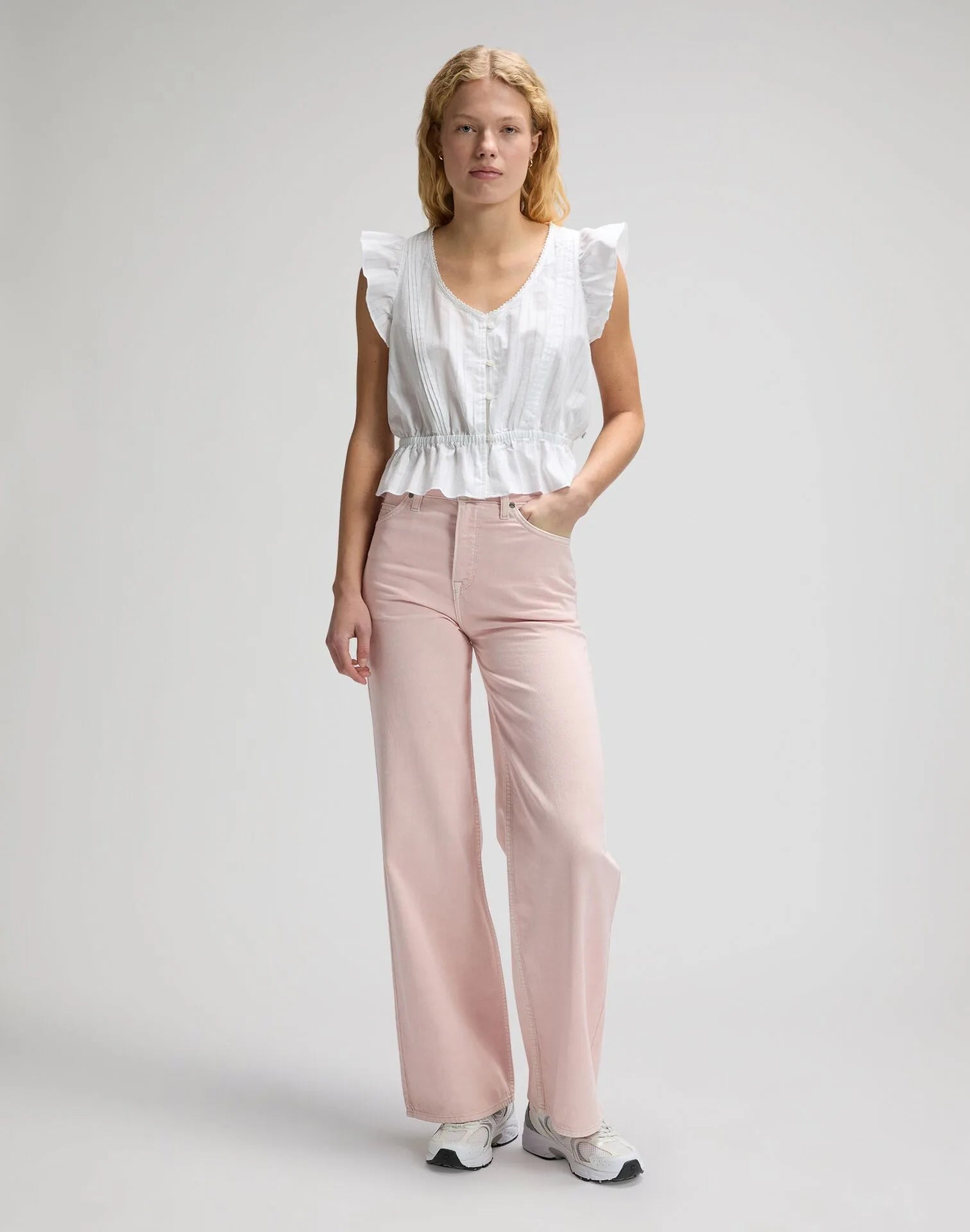LEE ג'ינס RUFFLE SLEEVE SHIRT