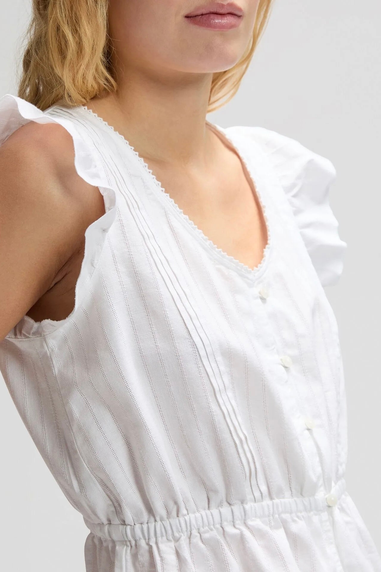 LEE ג'ינס RUFFLE SLEEVE SHIRT