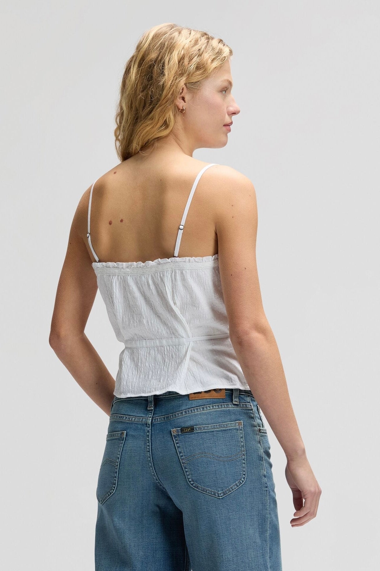 LEE TOP LACE TRIM CAMI BRIGHT WHITE