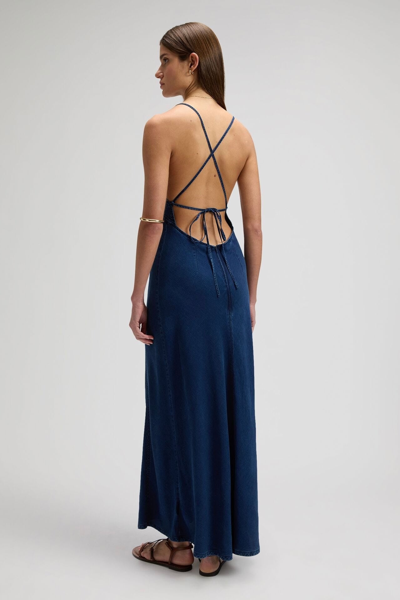 LEE ג'ינס שמלה SLEEVEL LONG DRESS FROZEN IN TIME