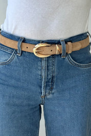 חגורת עור אליפסה בז