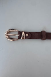 חגורת עור אליפסה חומה