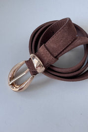 חגורת עור אליפסה חומה