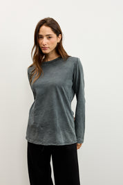 חולצת אלכס ניקי שרוול ארוך אפור כהה