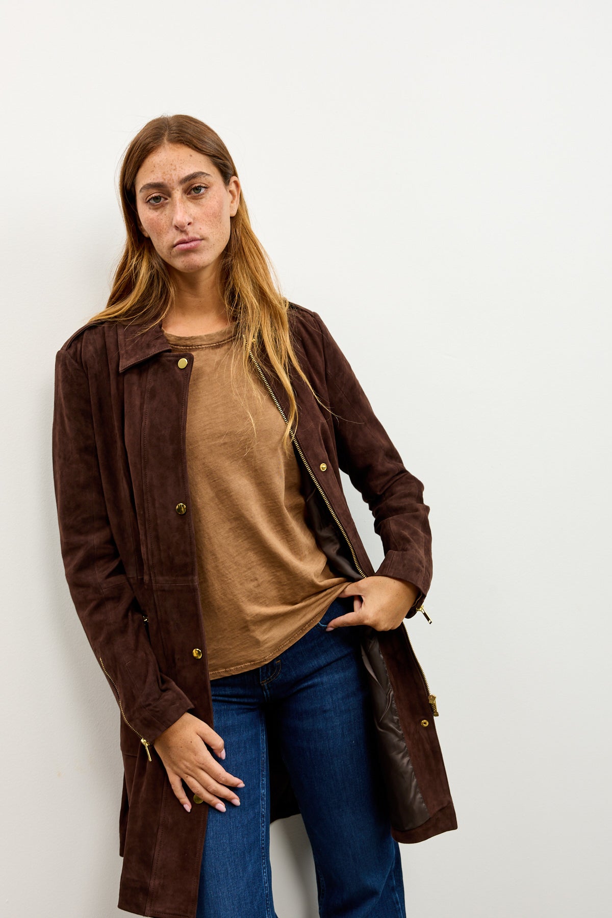 חולצת אלכס ניקי שרוול ארוך חום