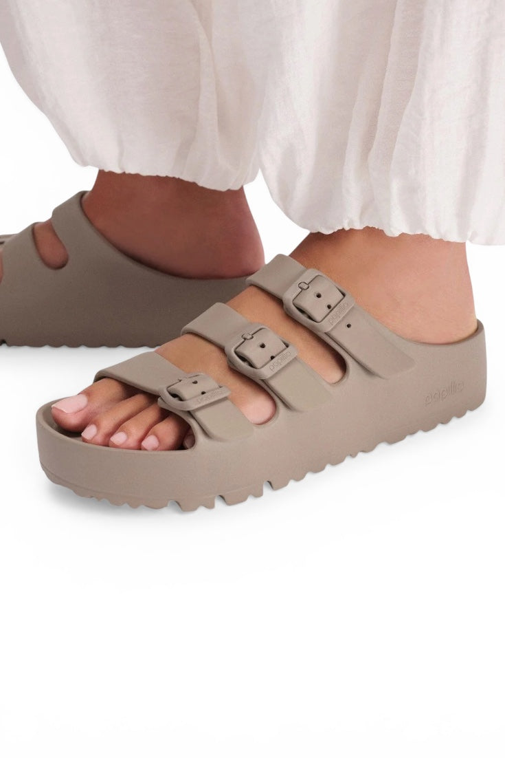 כפכפי בירקנשטוק דגם פלורידה אווא פלטפורם אפור טאופ