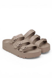 כפכפי בירקנשטוק דגם פלורידה אווא פלטפורם אפור טאופ