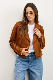 מעיל עור זמש קאמל SEMME SUEDE SENEE SUEDE DK TABACXO