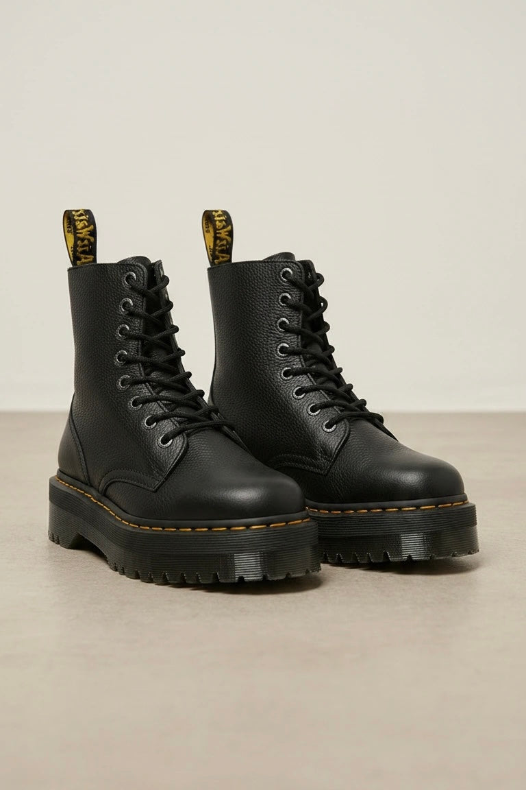 DR. MARTENS מגפי פלטפורמה דגם ג'יידון III שחור עור רך