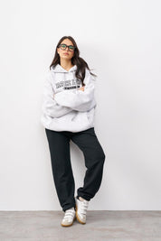 סווטשירט קפוצ׳ון אוברסייז אפור