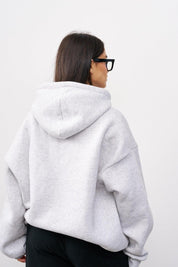 סווטשירט קפוצ׳ון אוברסייז אפור