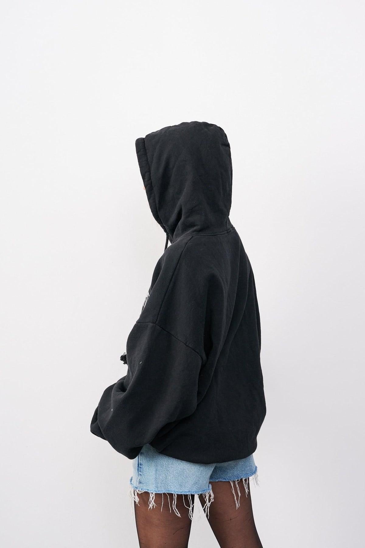 סווטשירט קפוצ׳ון אוברסייז שחור