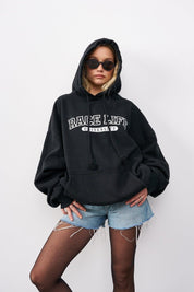 סווטשירט קפוצ׳ון אוברסייז שחור