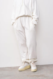 סווטשירט קו מכנס בשילוב רוכסן לבן