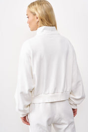 סווטשירט קו מכנס בשילוב רוכסן לבן